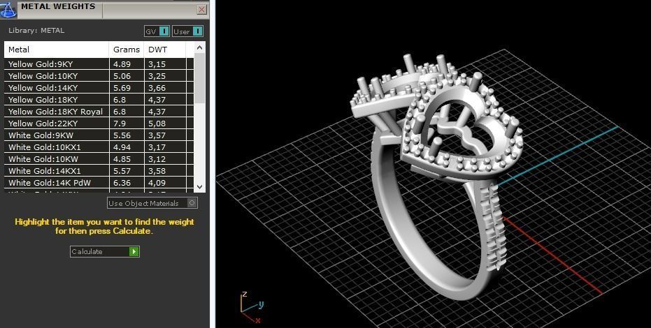 307 Ring with stones in the form of a heart 3D print model_5