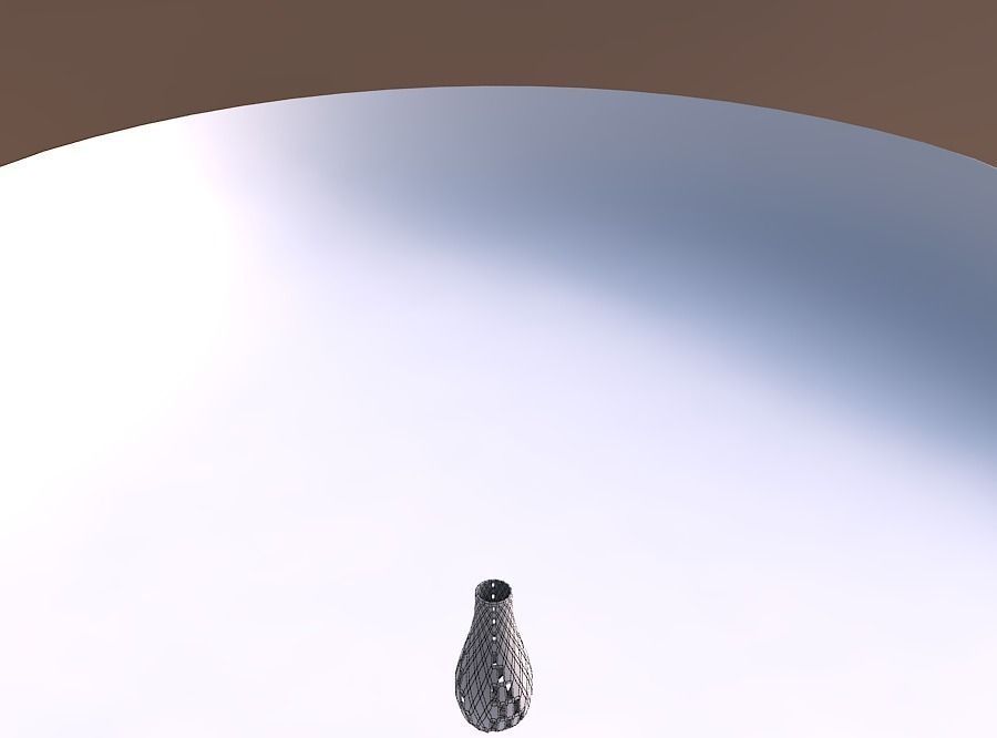Vase curved with checker grid lattice 3 3D print model_5