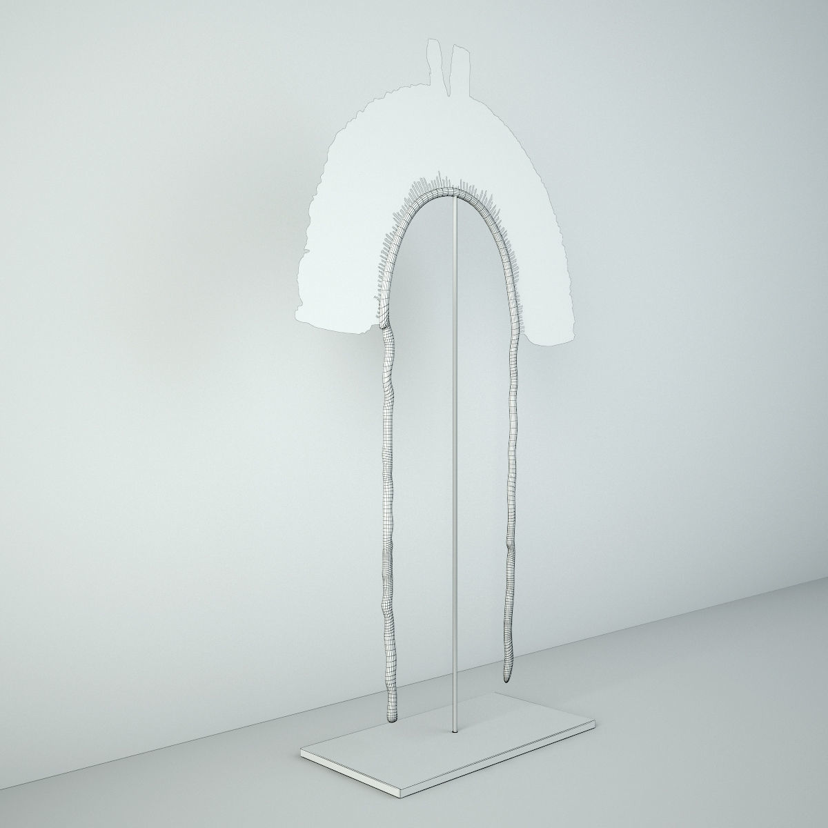 Juruna Tribe Feather Headdress 3D model_4