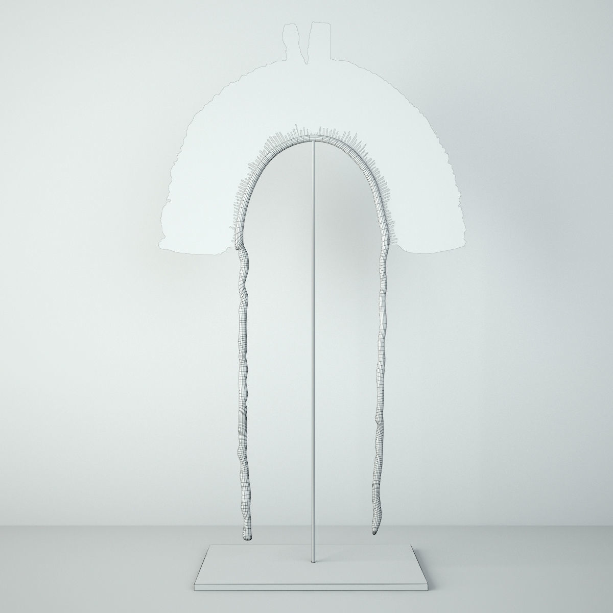 Juruna Tribe Feather Headdress 3D model_2