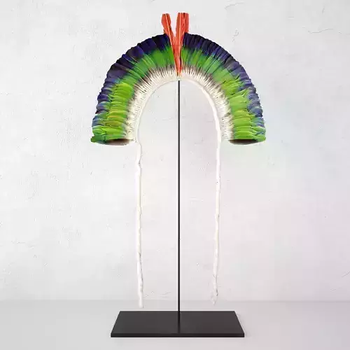 Juruna Tribe Feather Headdress 3D model
