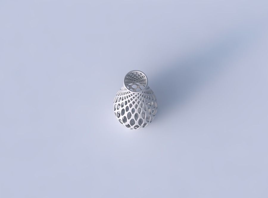 Vase curved with bubble grid lattice 3D print model_2