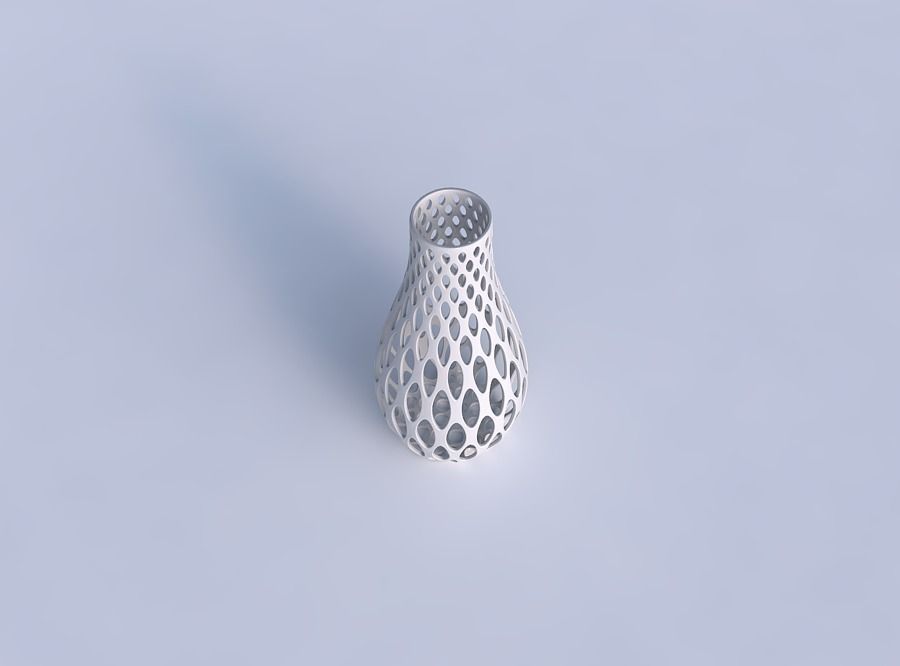 Vase curved with bubble grid lattice 3D print model_1