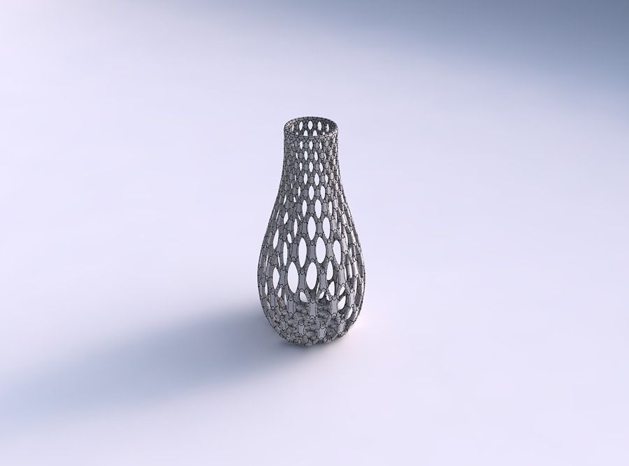 Vase curved with bubble grid lattice 3D print model_5