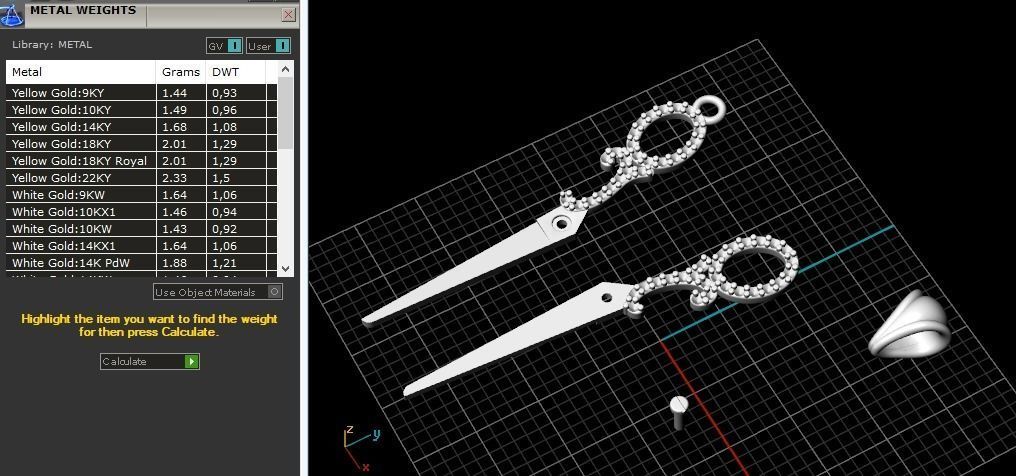 300 Pendant scissors 3D print model_4
