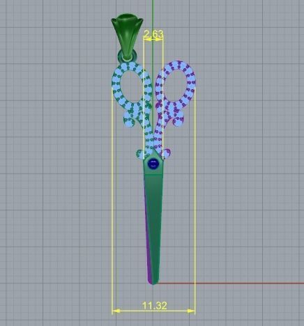 300 Pendant scissors 3D print model_5