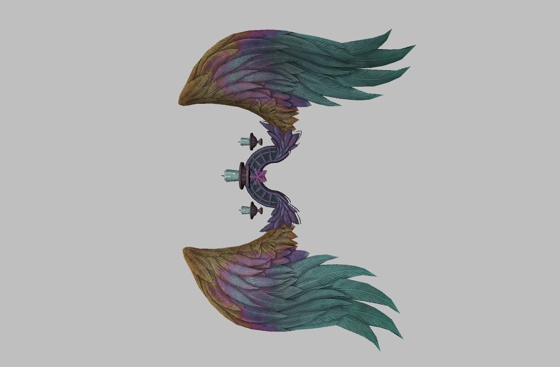 Colorful Wing Low-poly 3D model_13