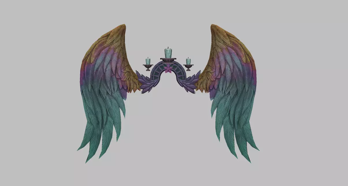 Colorful Wing Low-poly 3D model_0