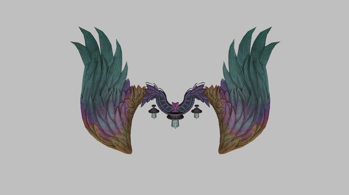 Colorful Wing Low-poly 3D model_17