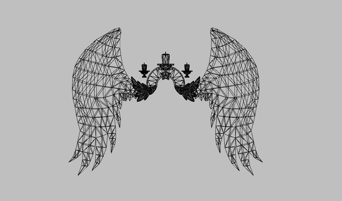 Colorful Wing Low-poly 3D model_19