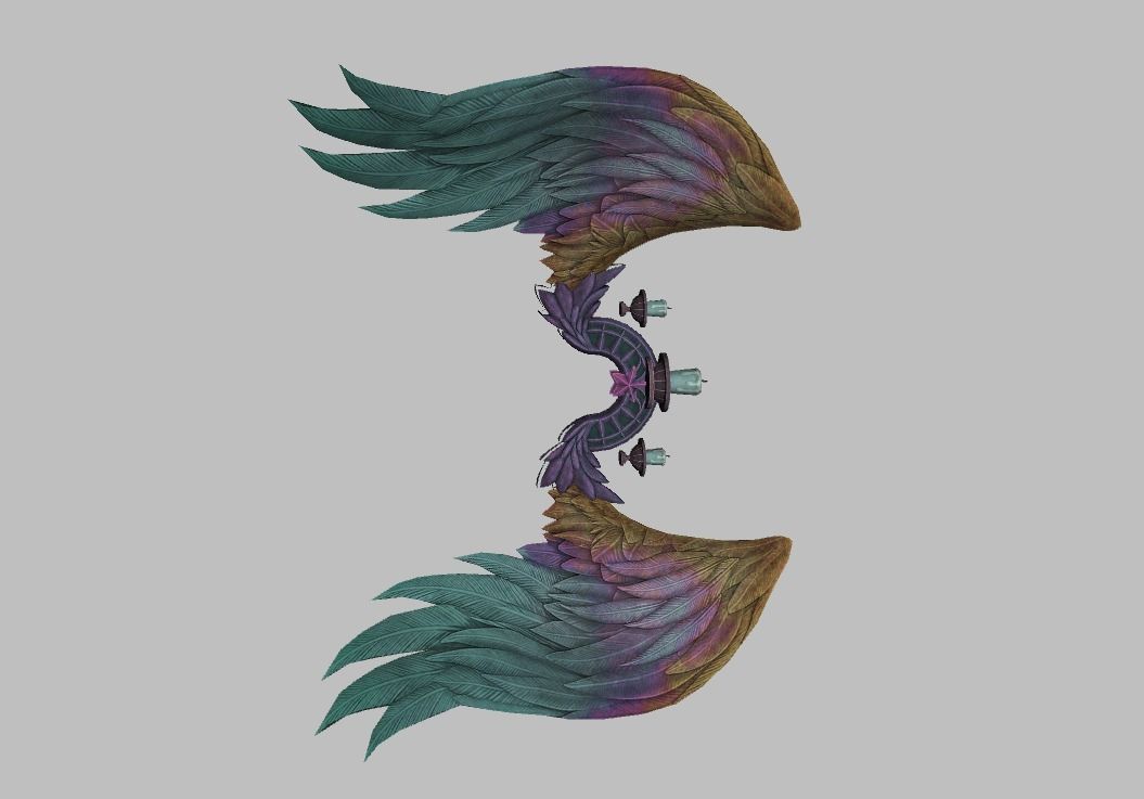 Colorful Wing Low-poly 3D model_11