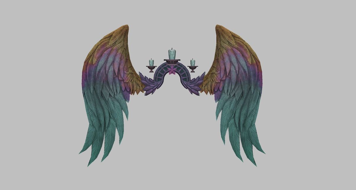 Colorful Wing Low-poly 3D model_9