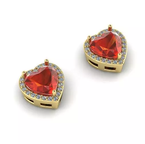 297 Earrings in the form of a heart 3D print model_0