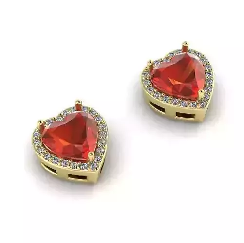 297 Earrings in the form of a heart 3D print model
