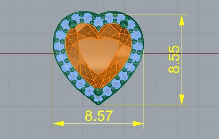 297 Earrings in the form of a heart 3D print model_4
