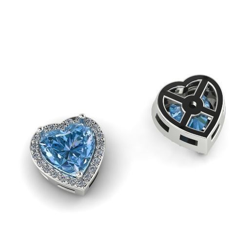 297 Earrings in the form of a heart 3D print model_3