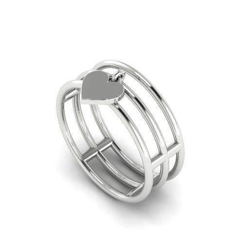 293 Ring with a heart 3D print model_1