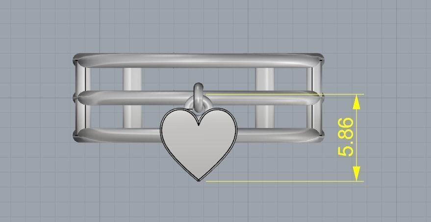 292 Ring with a heart 3D print model_7