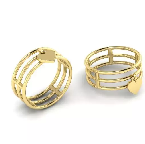 291 Ring with a heart 3D print model_0