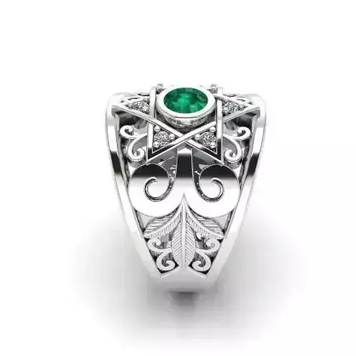 287 Ring with star and patterns