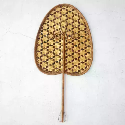 Mid-Century Wicker Fan Wall Art