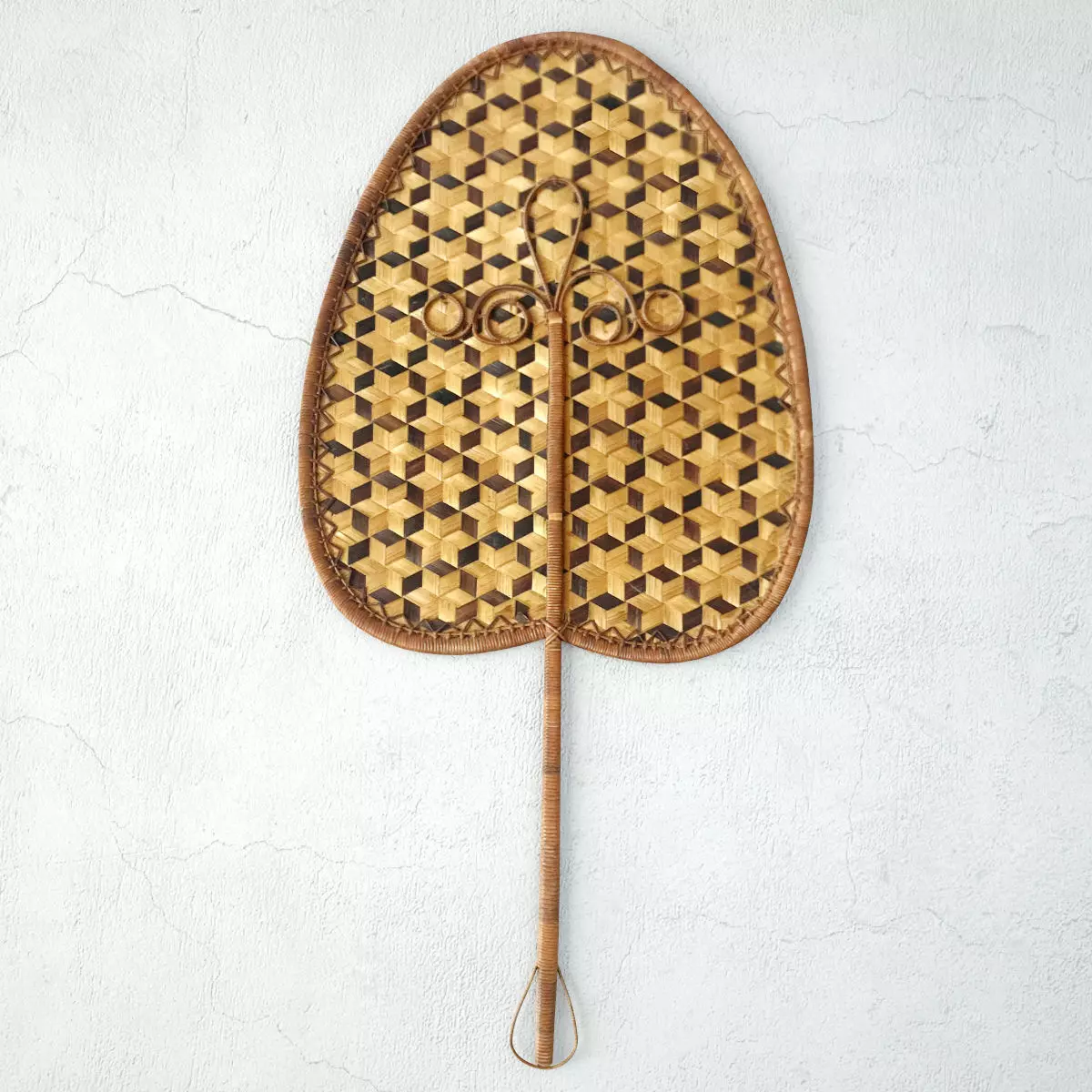 Mid-Century Wicker Fan Wall Art 3D model_0