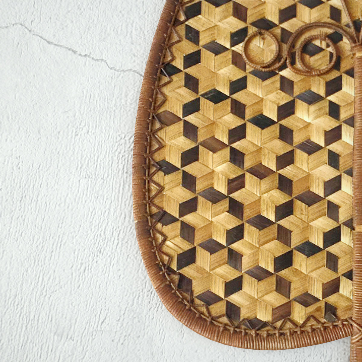 Mid-Century Wicker Fan Wall Art 3D model_5