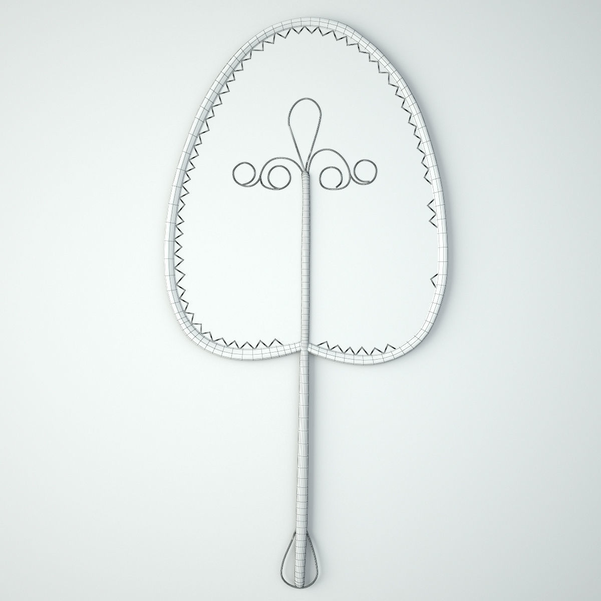 Mid-Century Wicker Fan Wall Art 3D model_2