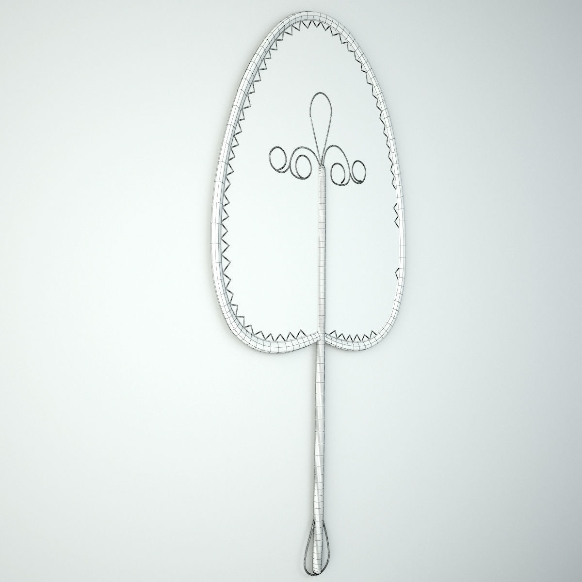 Mid-Century Wicker Fan Wall Art 3D model_4