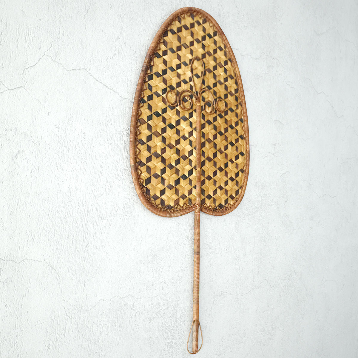 Mid-Century Wicker Fan Wall Art 3D model_3