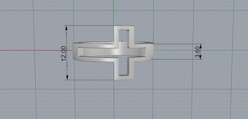 Cross ring 3D print model_1