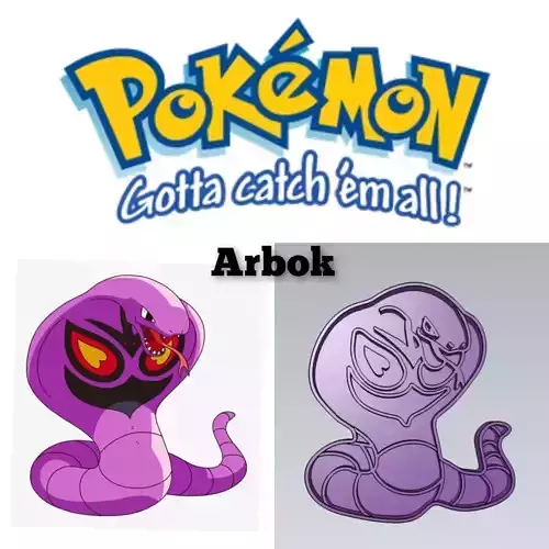 Pokemon Arbok Cookie Cutter Stamp Cake Decorating 3D model