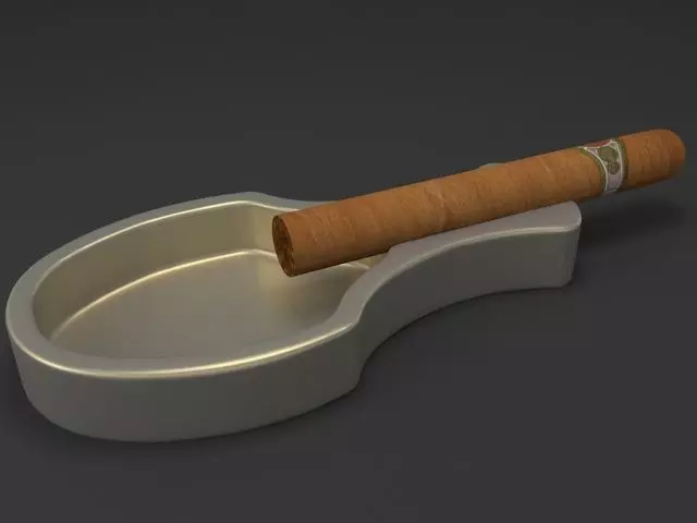 Ashtray and Cigar 3D model
