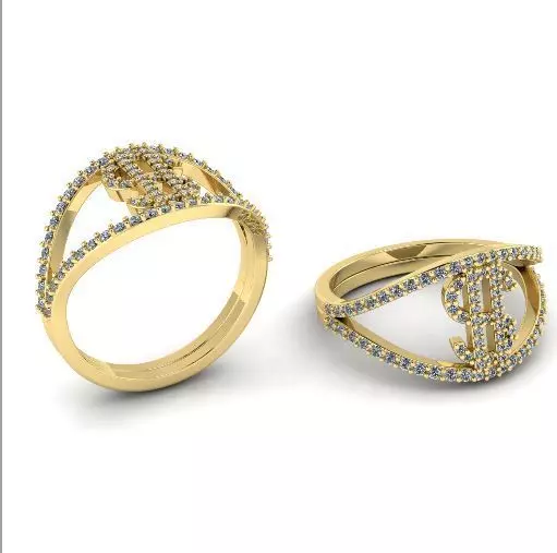 278 Dollar sign ring 3D print model