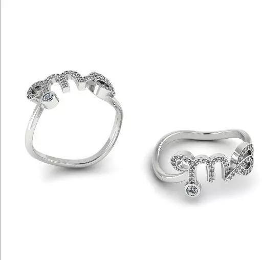 275 Ring with letters 3D print model