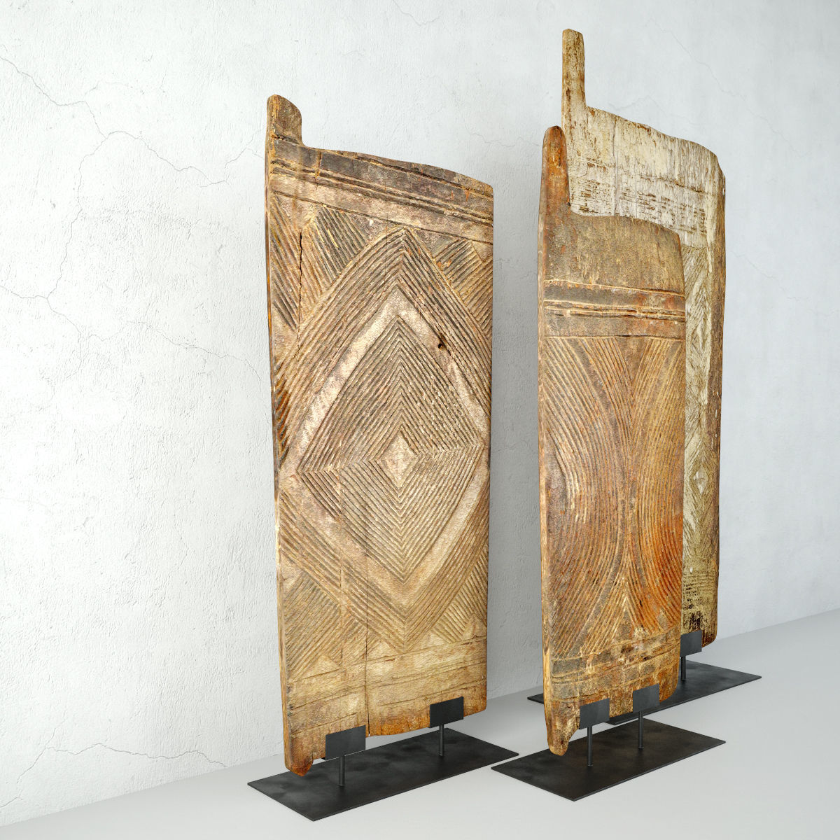 Old Igbo Grain Doors 3D model_4