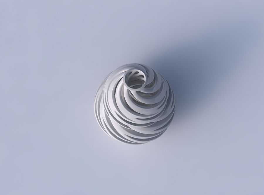 Vase curved wide with intertwining lines very twisted and tap... 3D print model_2