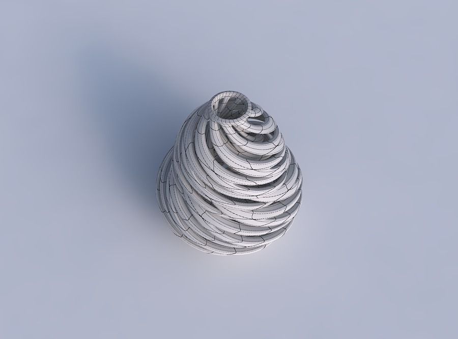 Vase curved wide with intertwining lines very twisted and tap... 3D print model_6
