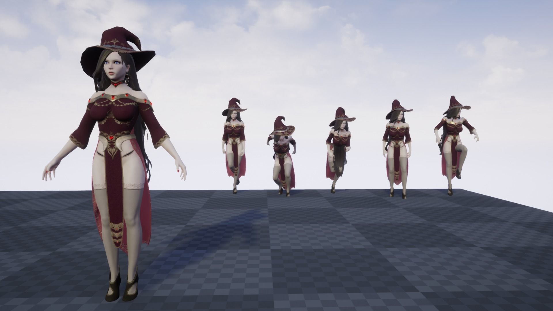 Witch Girl - Game Ready Character Low-poly 3D model_13