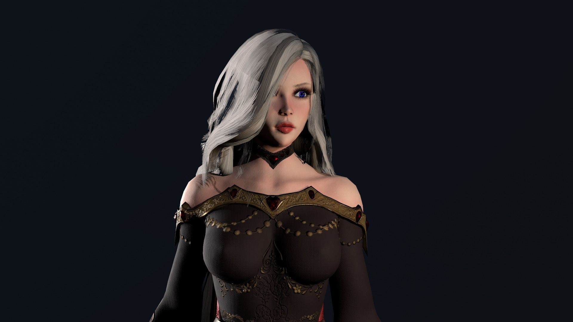 Witch Girl - Game Ready Character Low-poly 3D model_25