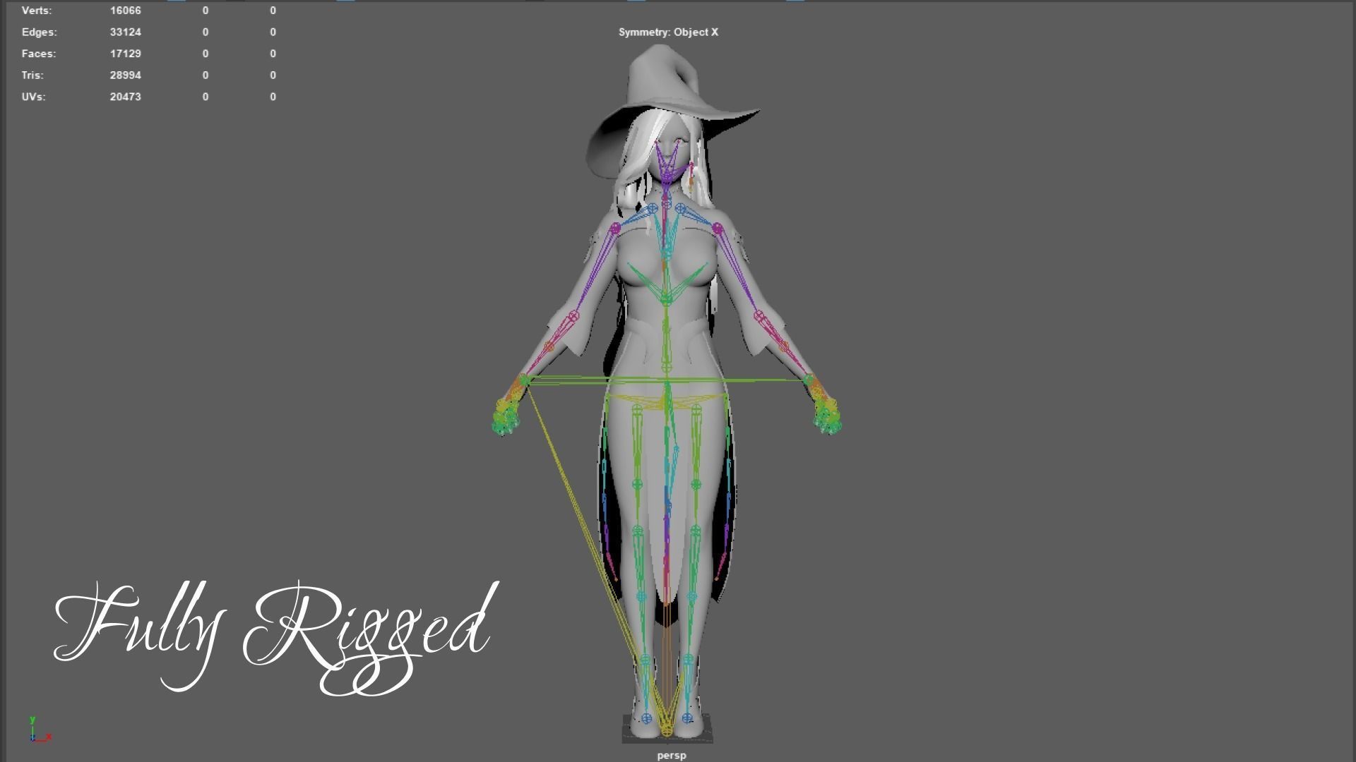 Witch Girl - Game Ready Character Low-poly 3D model_12