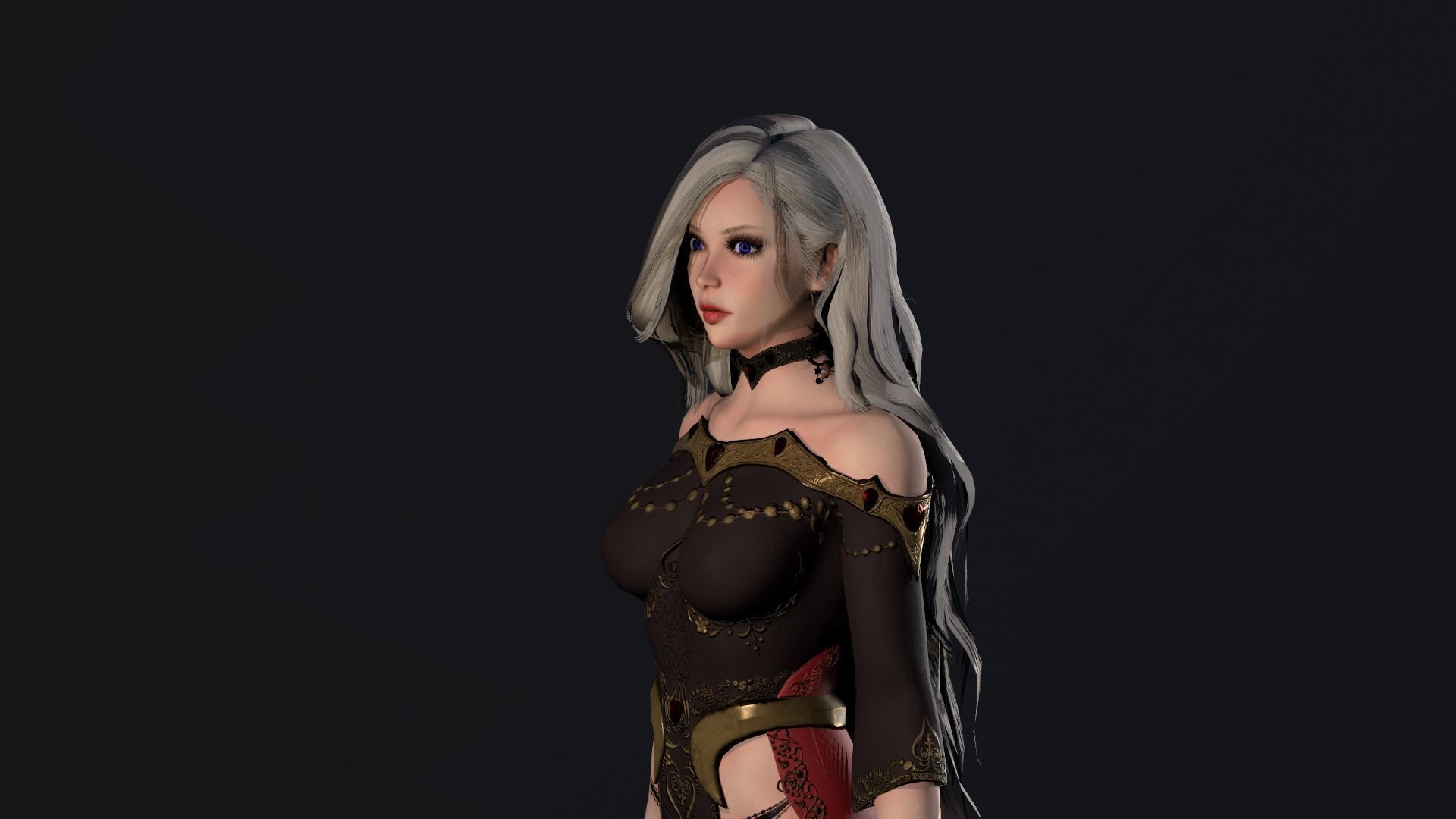 Witch Girl - Game Ready Character Low-poly 3D model_26