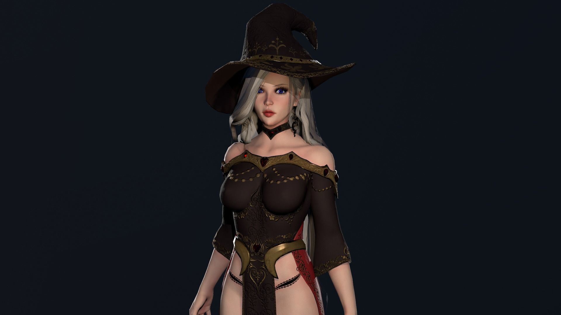 Witch Girl - Game Ready Character Low-poly 3D model_18
