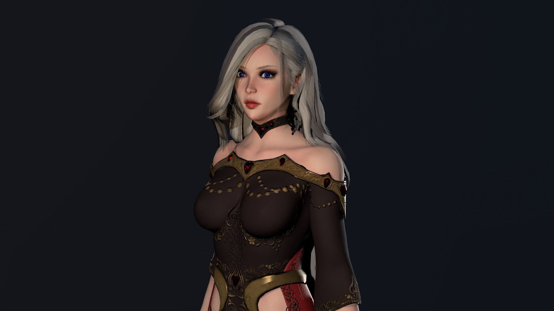 Witch Girl - Game Ready Character Low-poly 3D model_27