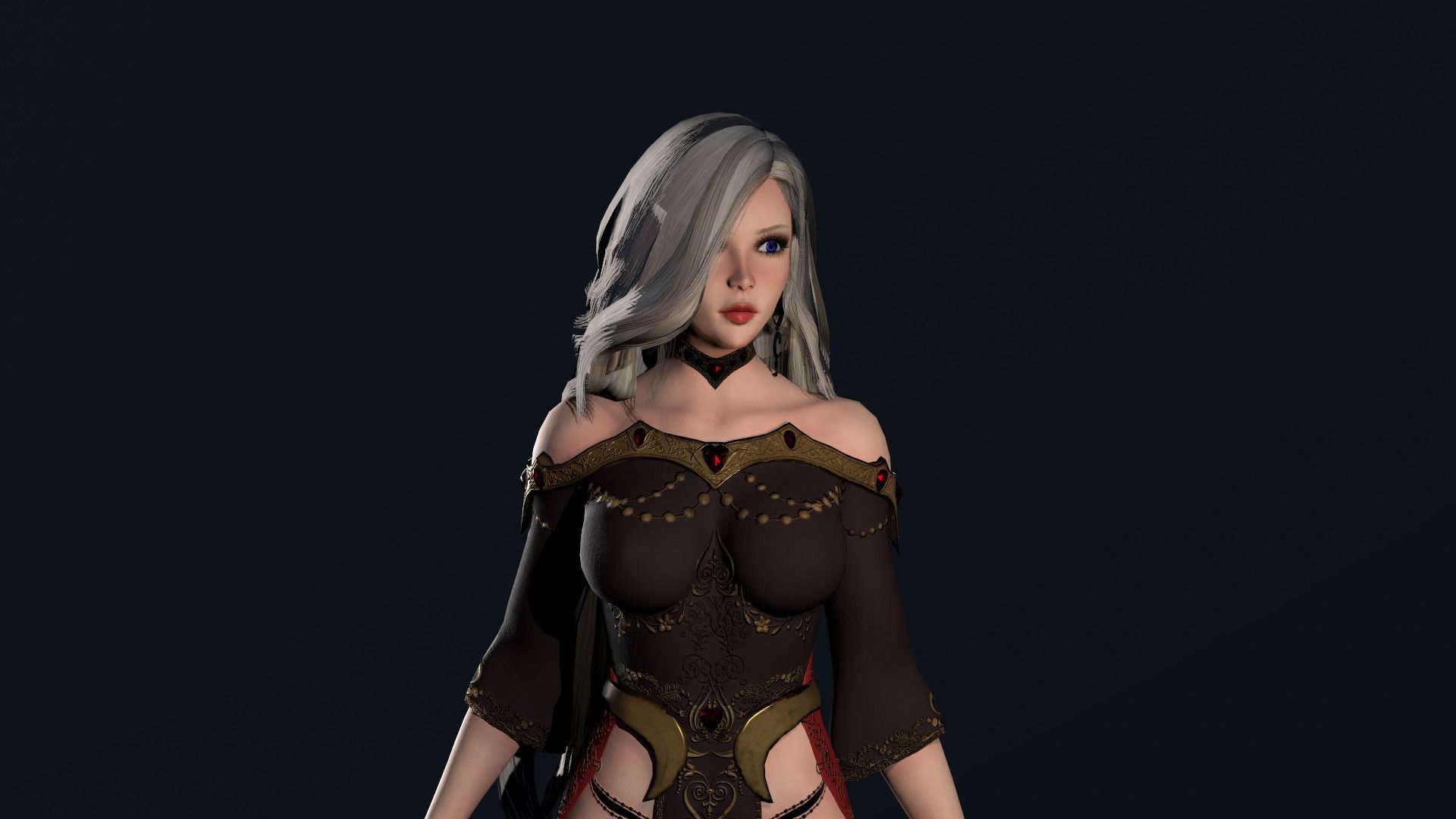Witch Girl - Game Ready Character Low-poly 3D model_24