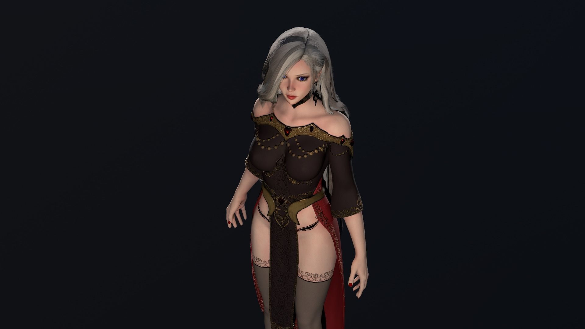 Witch Girl - Game Ready Character Low-poly 3D model_28