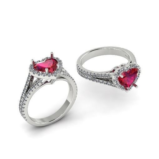 269 Ring with heart for women 3D print model_3