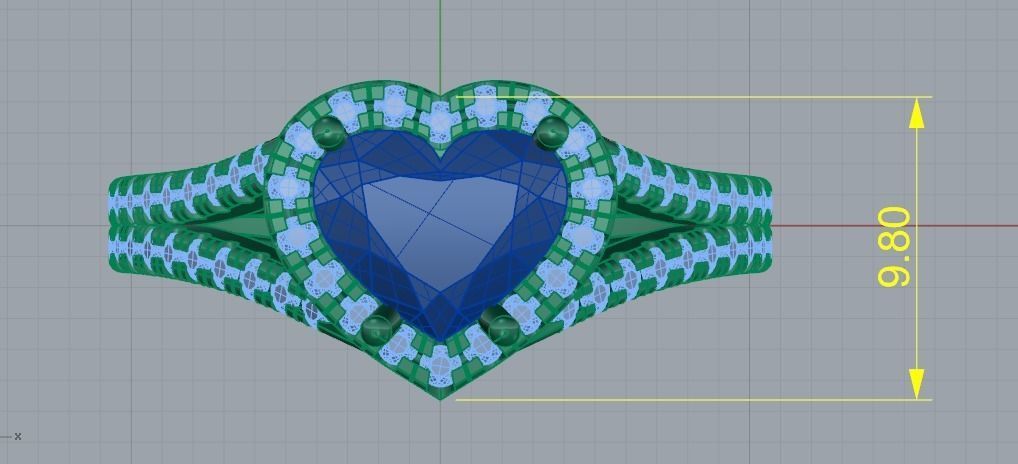 269 Ring with heart for women 3D print model_8