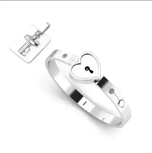 263 Bracelet with key and heart lock 3D print model