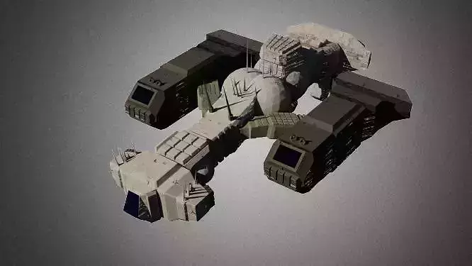 Spaceship Low-poly 3D model